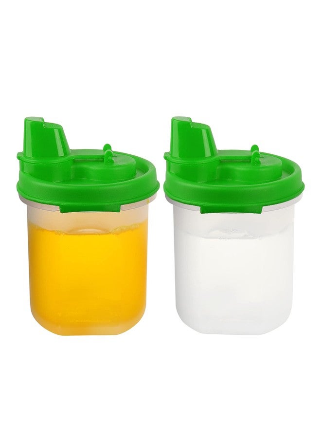 Cutting EDGE Air-Tight & Leak Proof Plastic Oil Pourer - for Vinegar, Sauces, Olive & Refined Oils, Easy Flow, BPA Free, Refrigerator Safe (Green) (2, 250ML) - Image 1